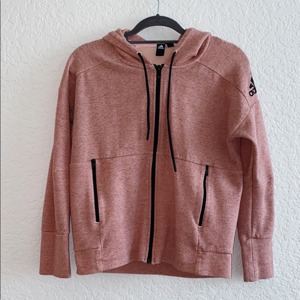 Pink Adidas Zip Up Hoodie